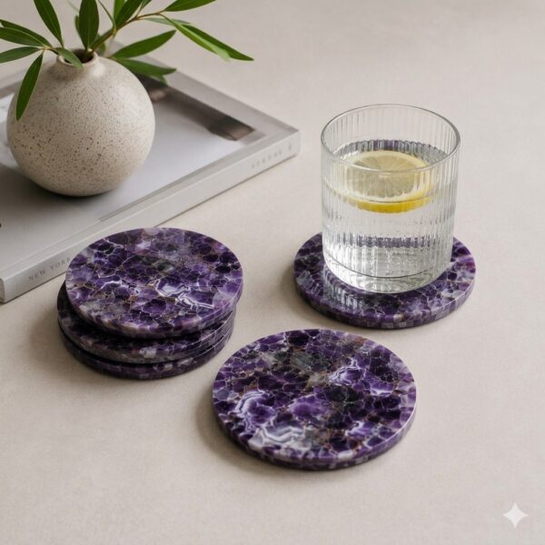 Amethyst Crystal Luxury Drink Coasters
