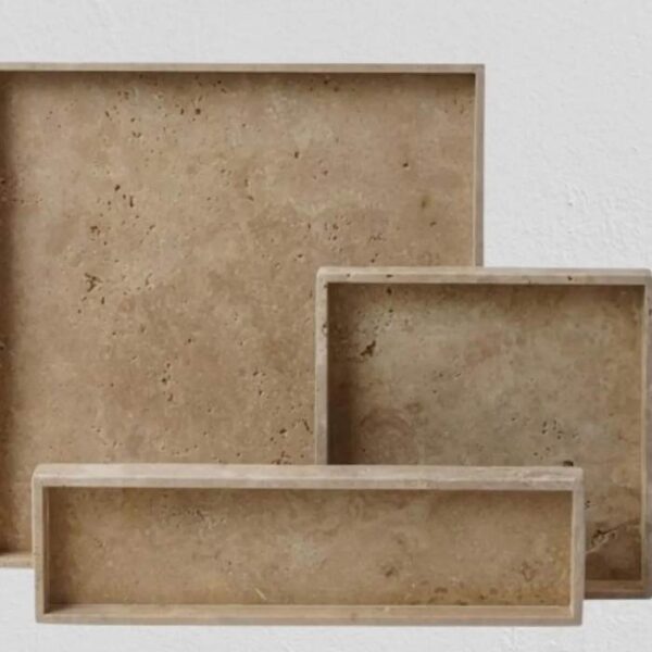 Rustic Travertine Organizer Tray