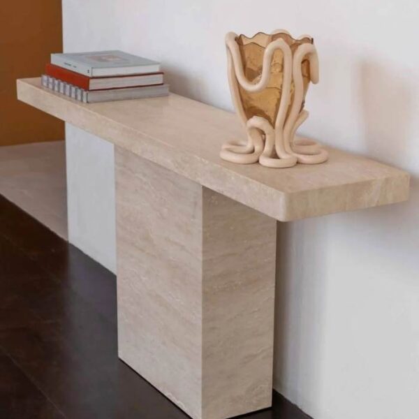Rustico Travertine Console – Natural Stone with Warm Earthy Textures
