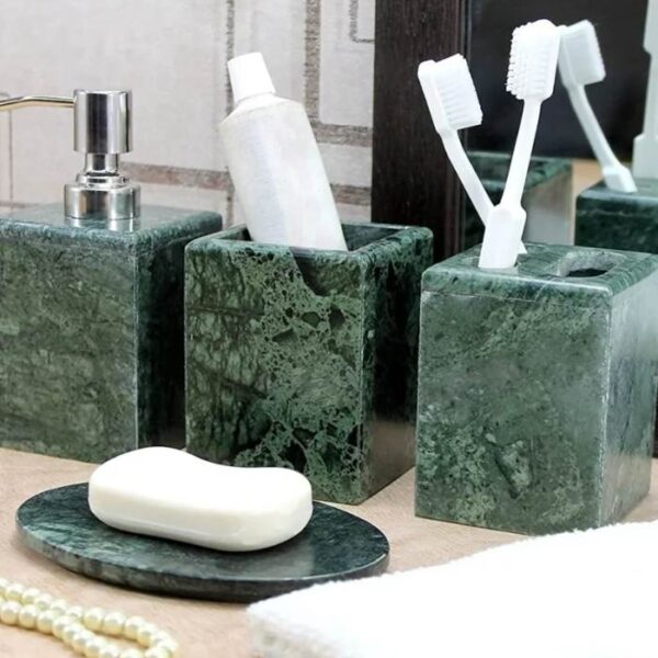 Green Marble Bathroom Accessories Set