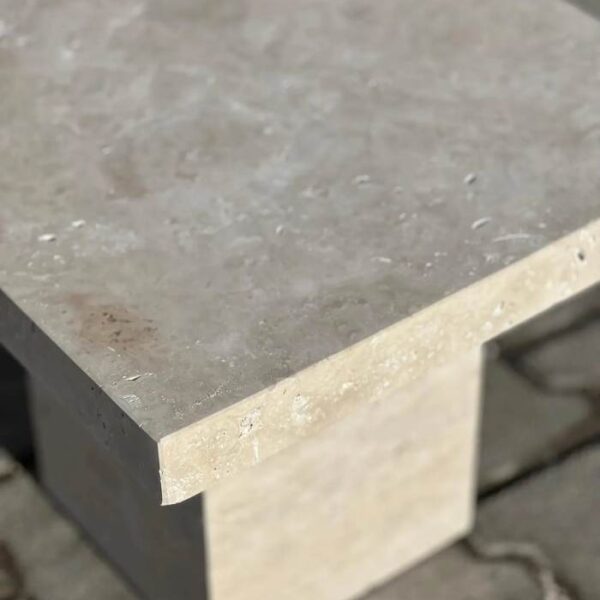 Luxury Travertine Side Table – Modern Stone End Table
